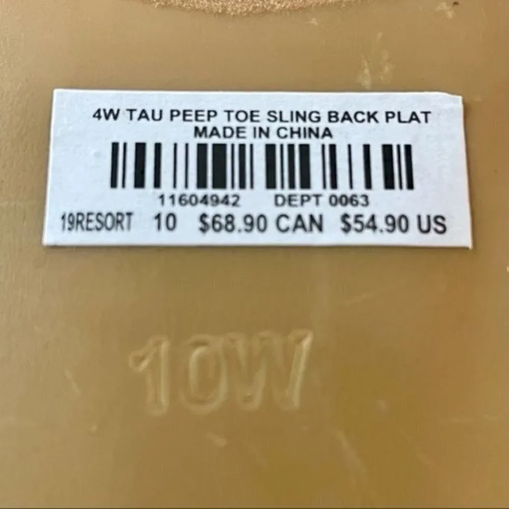 Torrid Taupe Peep Toe Sling-back Platform SZ 10W